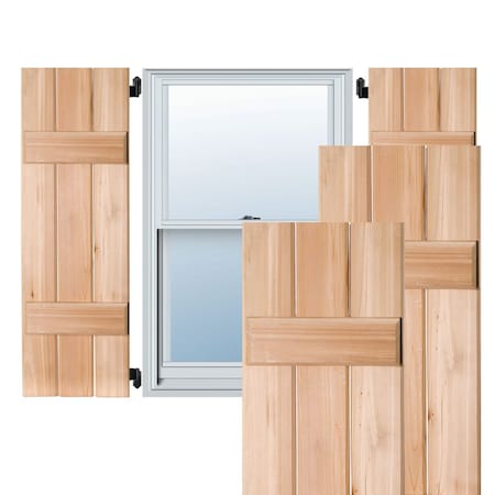 Ekena Millwork Exterior 3 Board (2 Batten) Real Wood Sapele Mahogany Board-n-Batten Shutters PR, RWB12X029UNM RWB12X029UNM